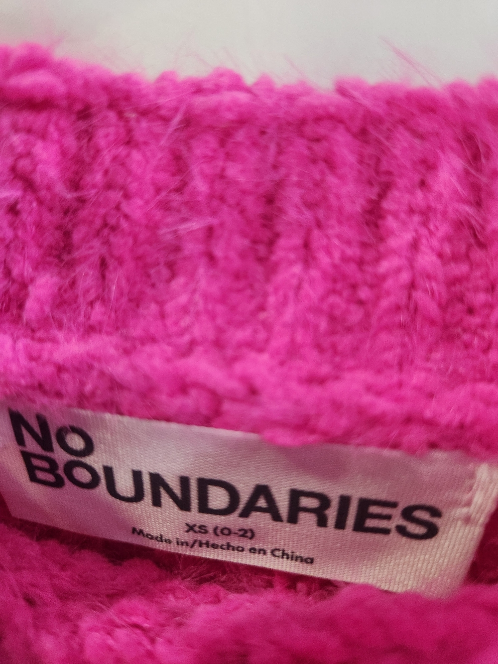 No Boundaries Cable Knit Sweater, Midweight, Women's Size XS (0-2) - Picture 7 of 8